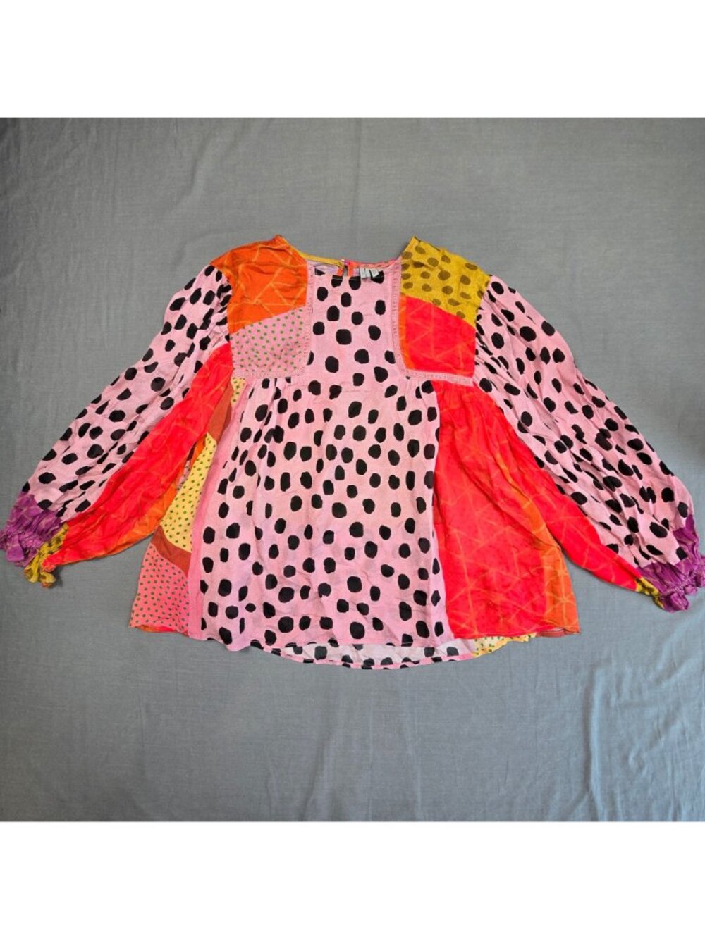 Bl^nk London Anthropologie Miranda Peasant Top Medium Petite PM Blouse Boho - Picture 2 of 5